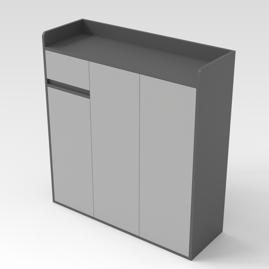 Sky Gray & Light Gray Shoe Cabinet