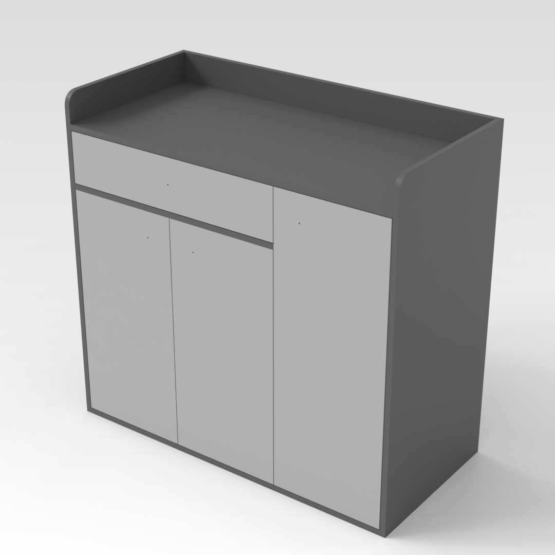 Sky Gray & Light Gray Shoe Cabinet