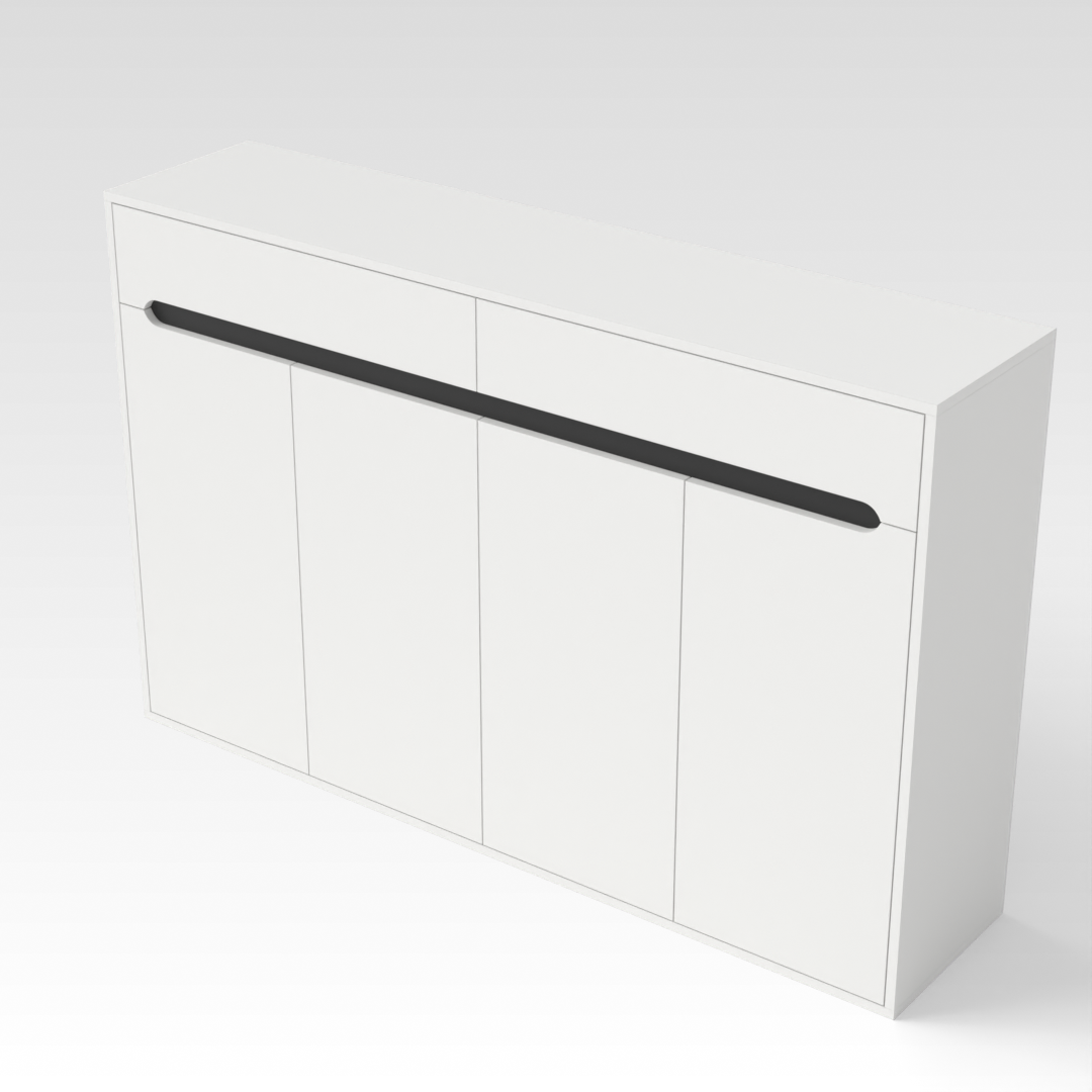 Warm White & Black Shoe Cabinet