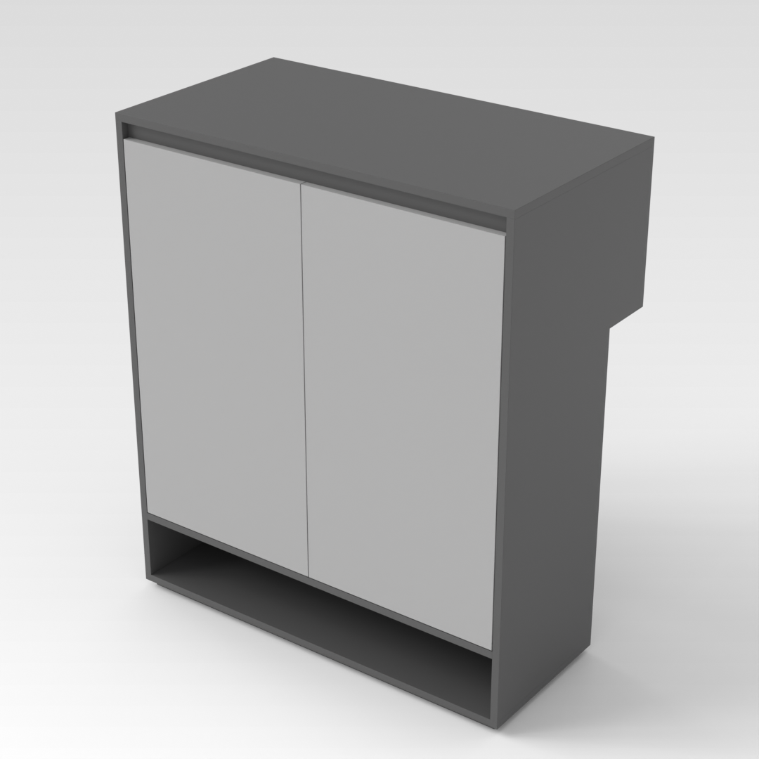 Sky Gray & Light Gray Shoe Cabinet