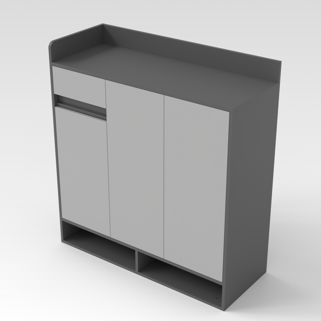 Sky Gray & Light Gray Shoe Cabinet