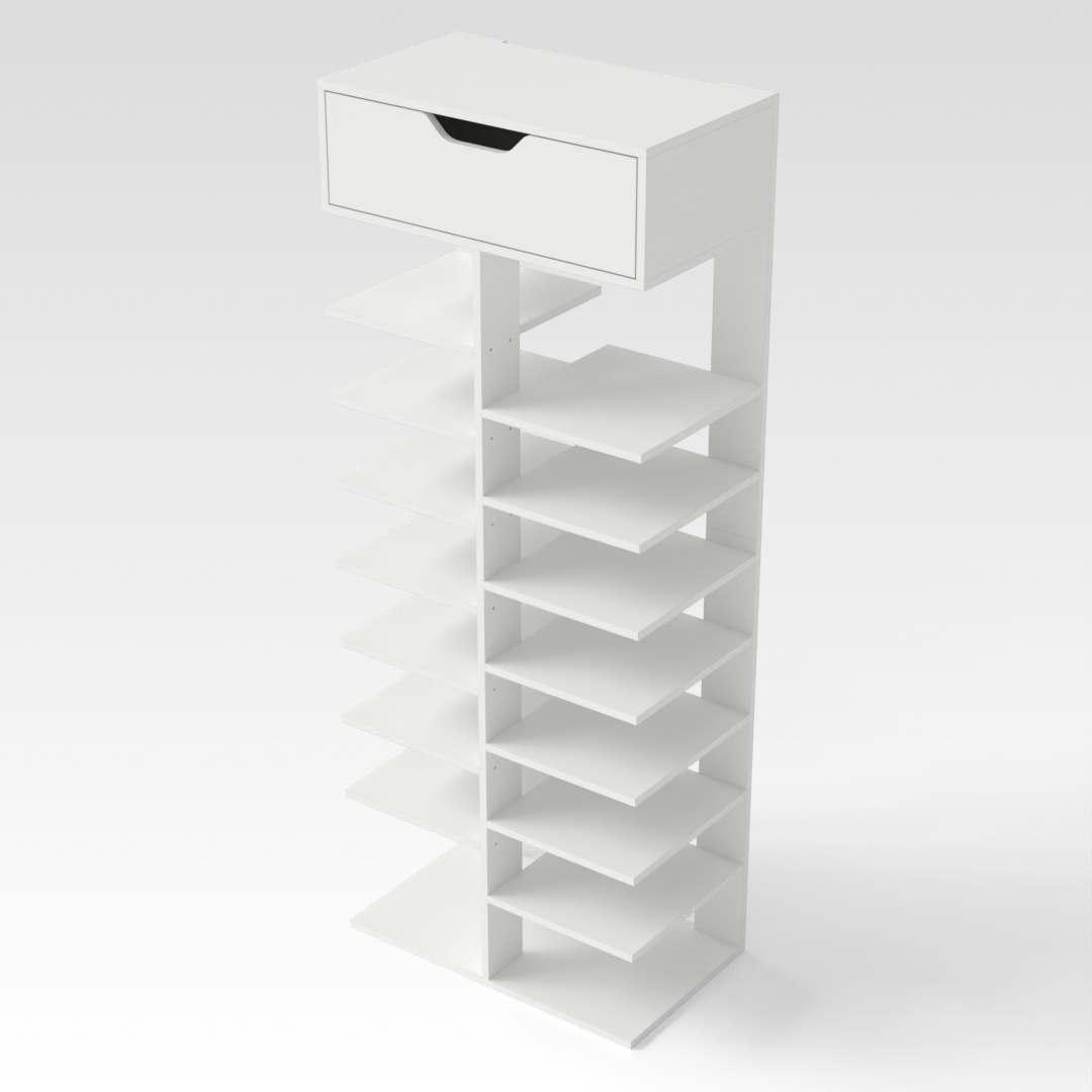 Warm White Shoe Rack