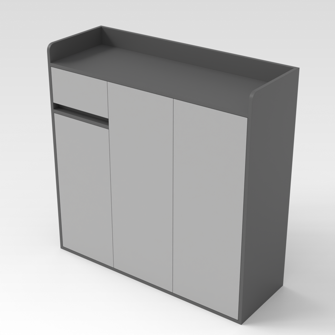 Sky Gray & Light Gray Shoe Cabinet
