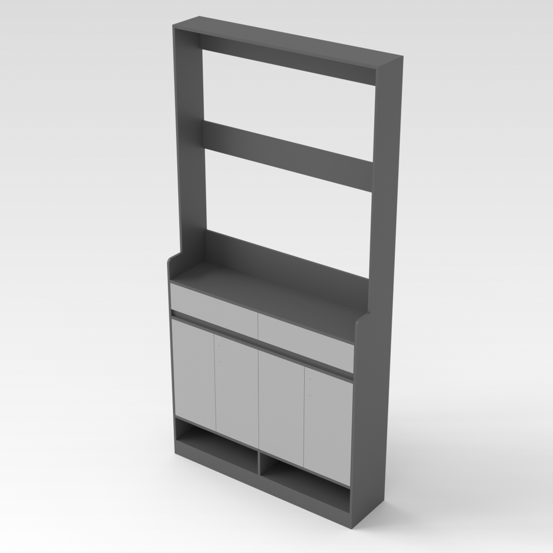 Sky Gray & Light Gray Entryway Cabinet