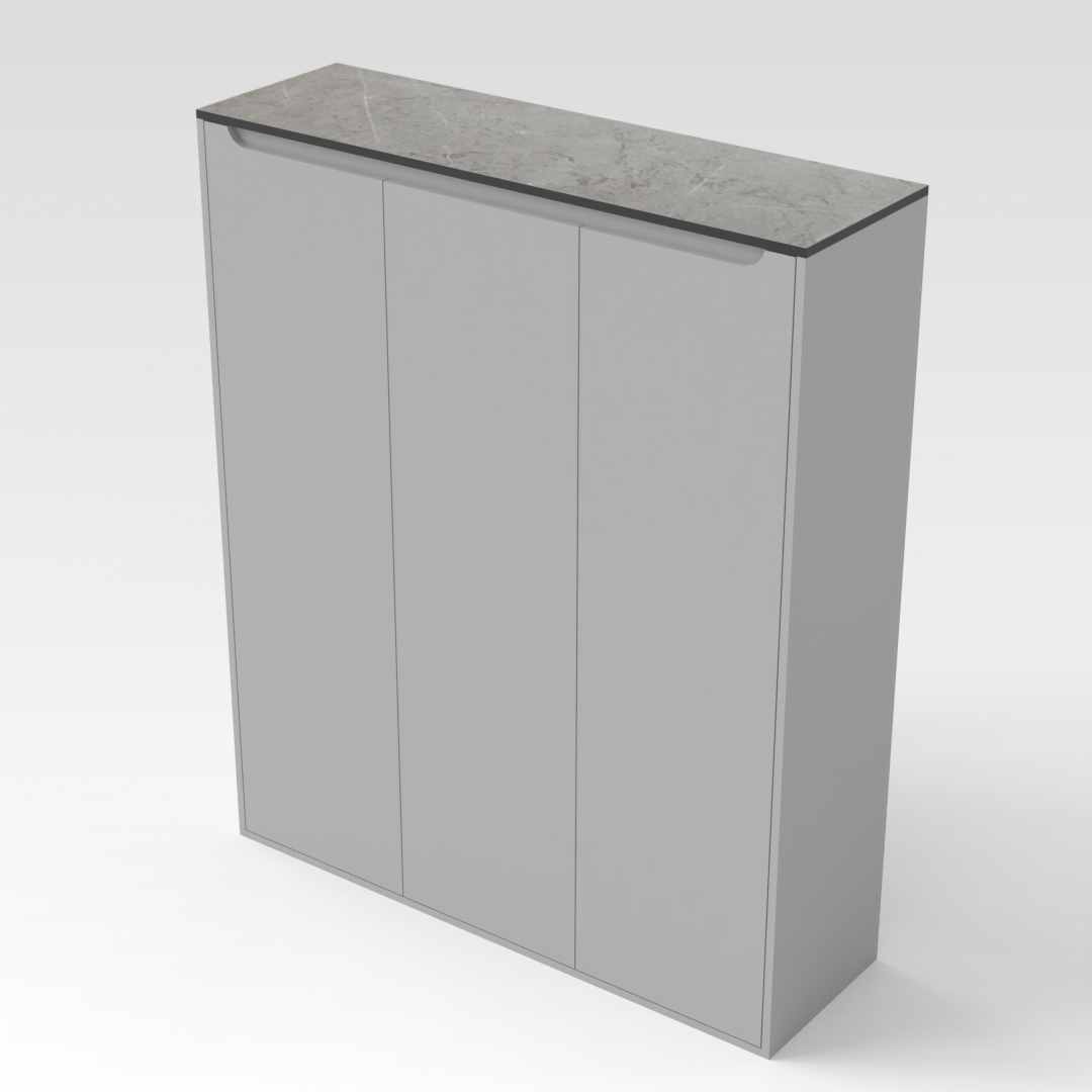 Light Gray & Brown Stone Grain Shoe Cabinet