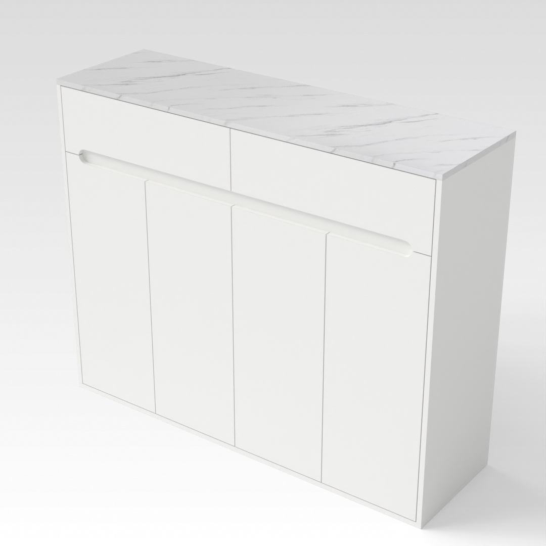 Warm White Shoe Cabinet