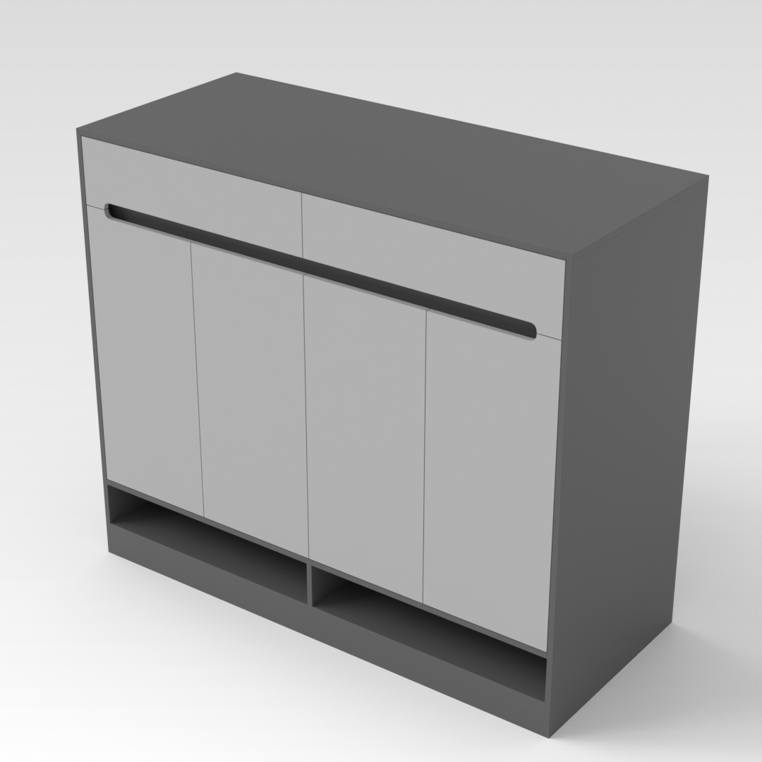 Sky Gray & Light Gray Shoe Cabinet