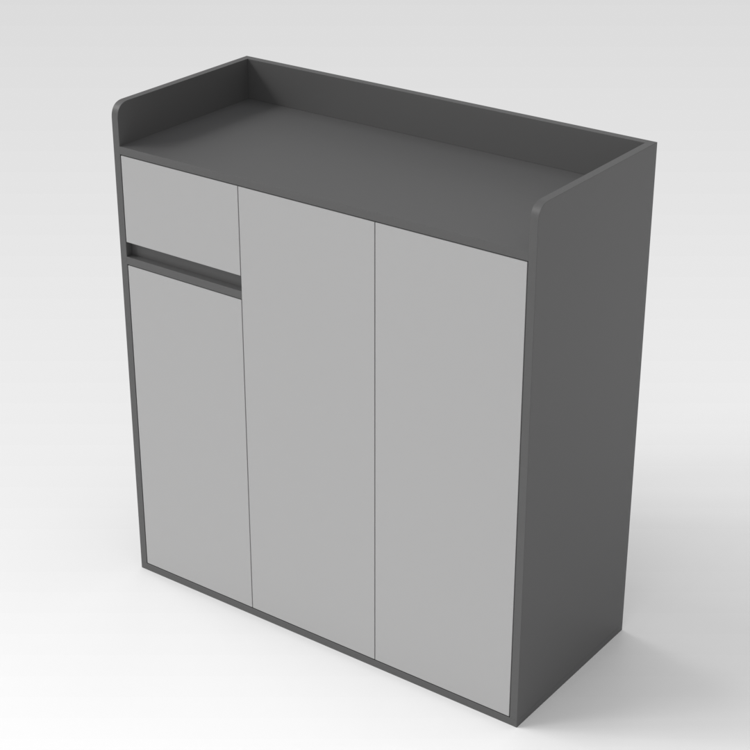 Sky Gray & Light Gray Shoe Cabinet