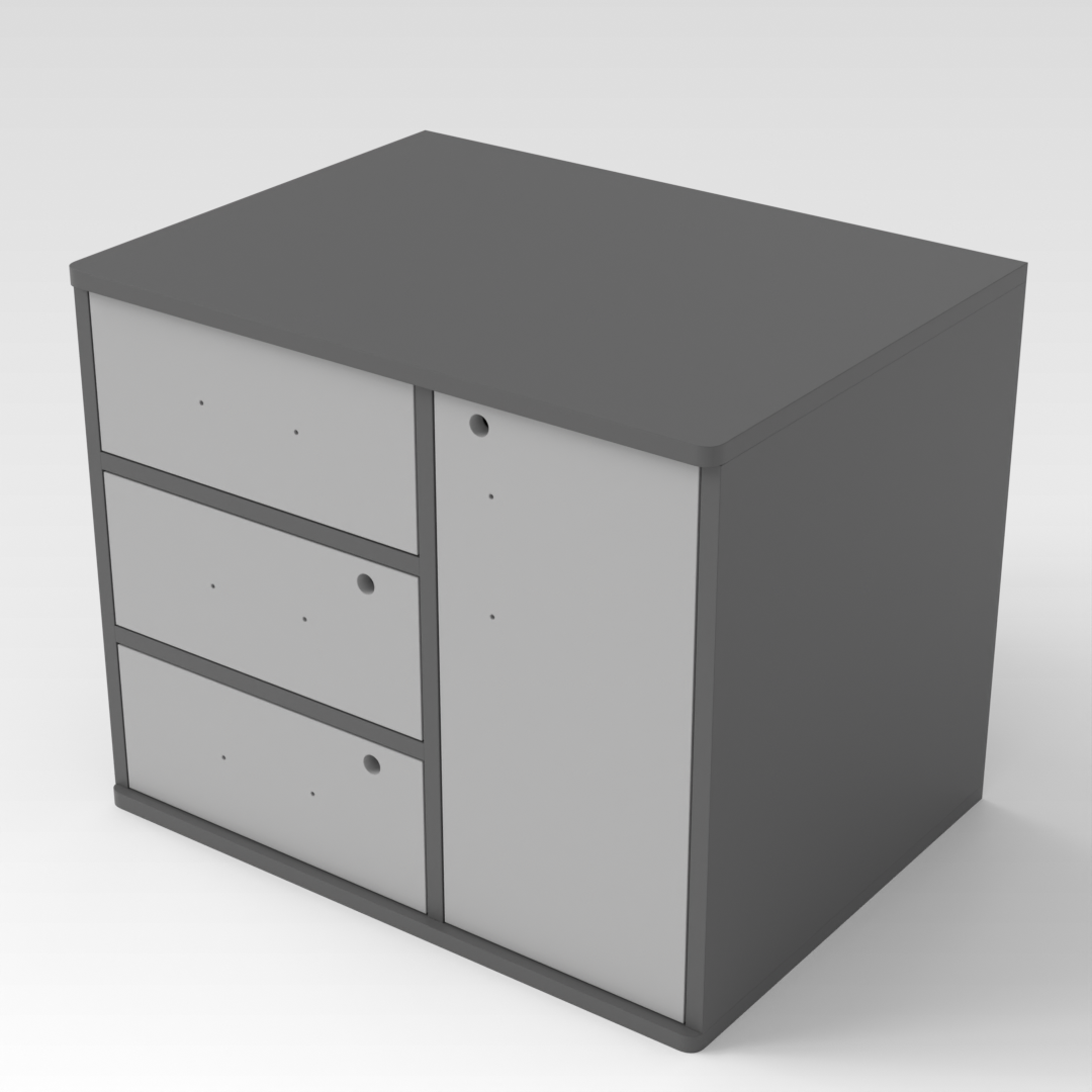 Sky Gray & Light Gray Nightstand