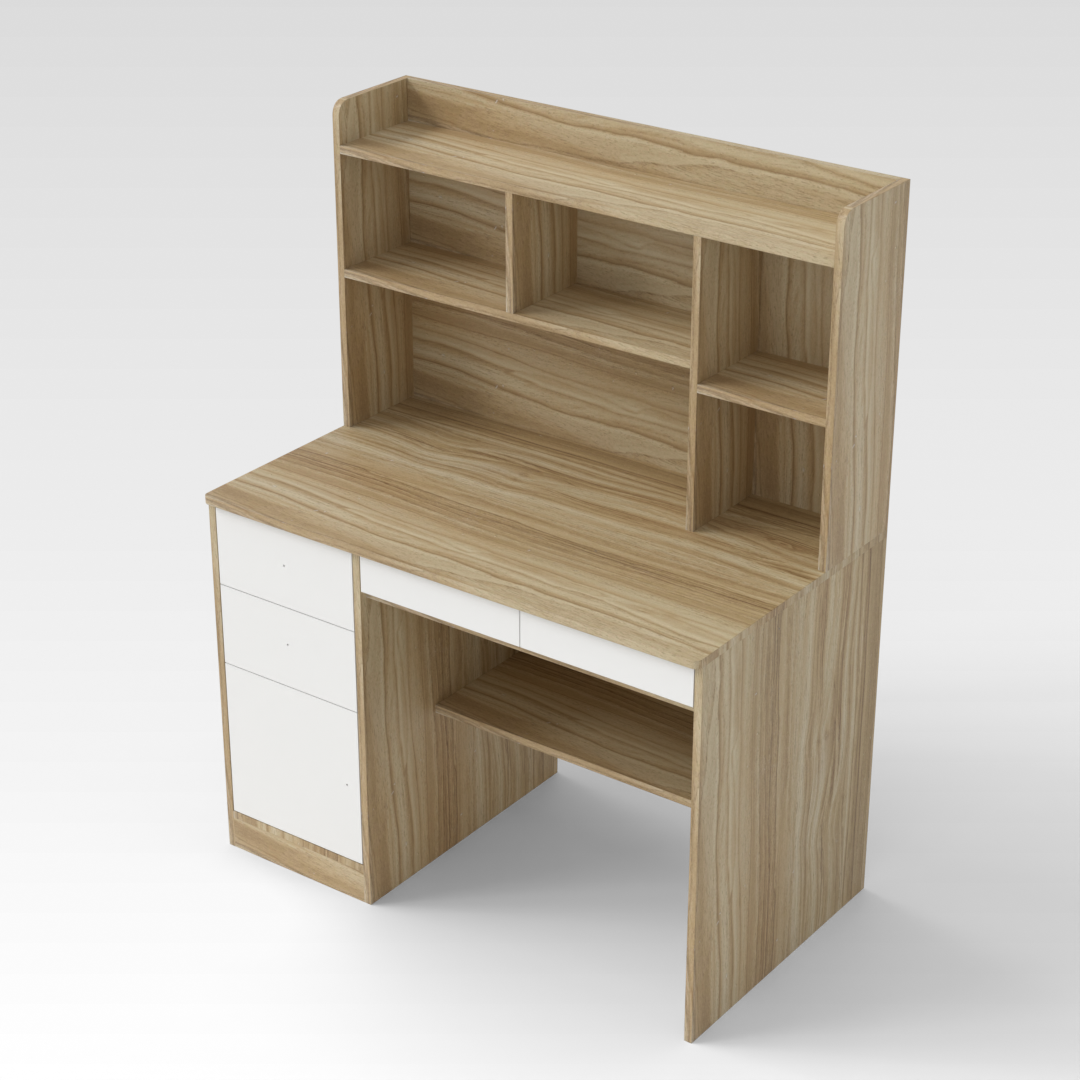 Country Oak & Warm White Desk