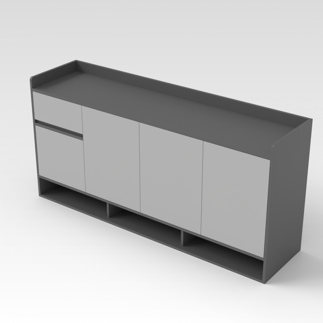 Light Gray & Sky Gray Shoe Cabinet