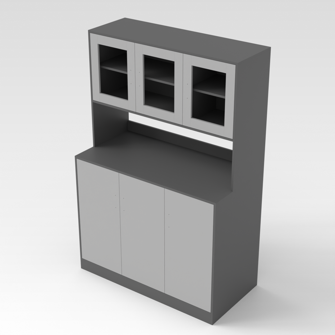 Sky Gray & Light Gray Accent Cabinet