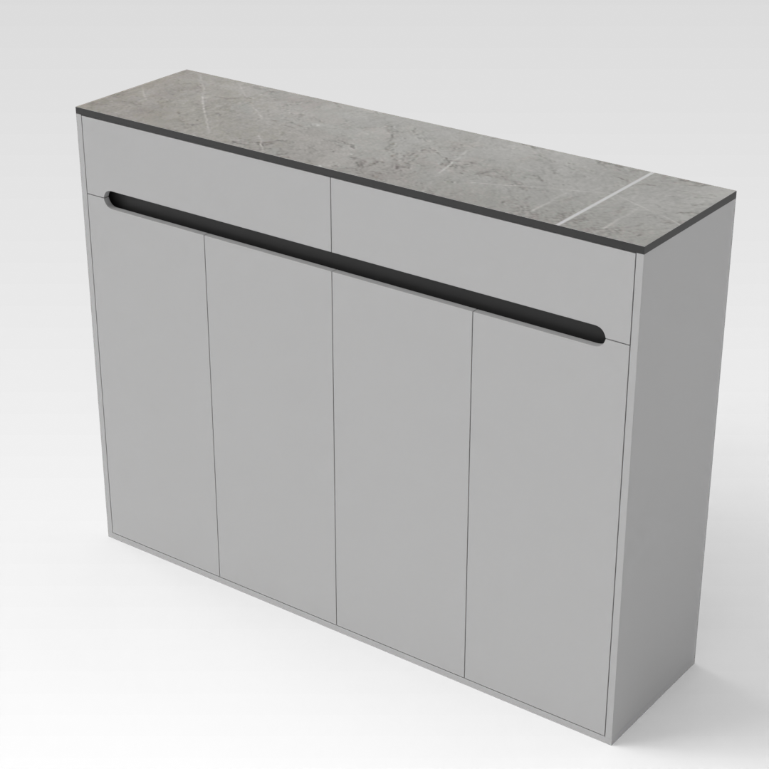 Light Gray Shoe Cabinet