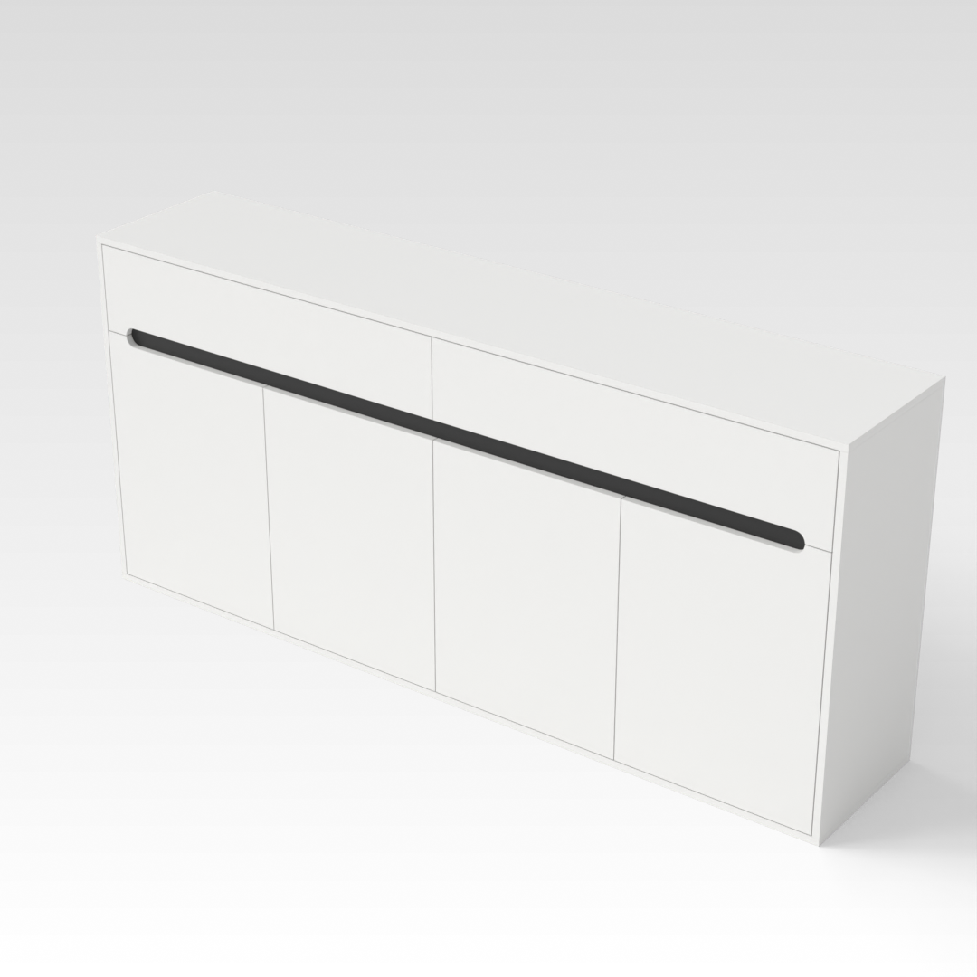 Warm White & Black Shoe Cabinet