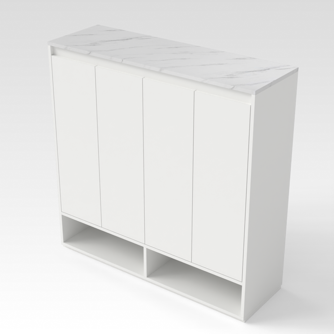 Warm White Shoe Cabinet