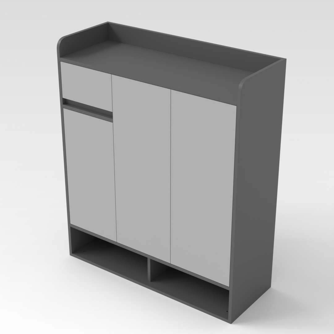 Sky Gray & Light Gray Shoe Cabinet