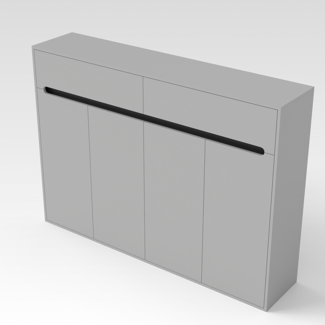 Light Gray & Black Shoe Cabinet