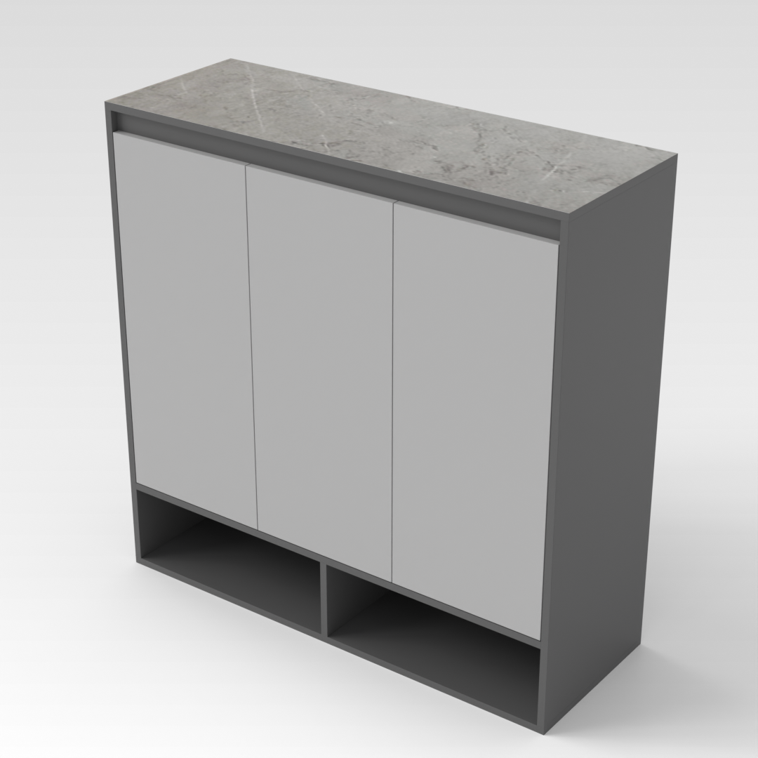 Sky Gray & Light Gray Shoe Cabinet