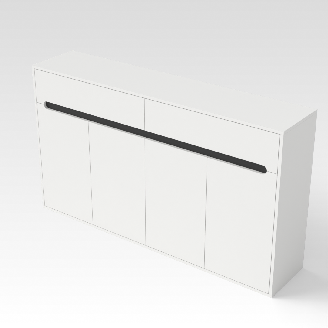 Warm White & Black Shoe Cabinet