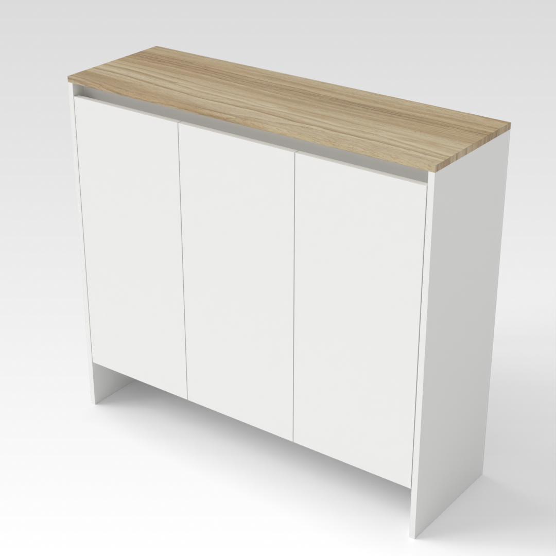 Warm White & Country Oak Shoe Cabinet