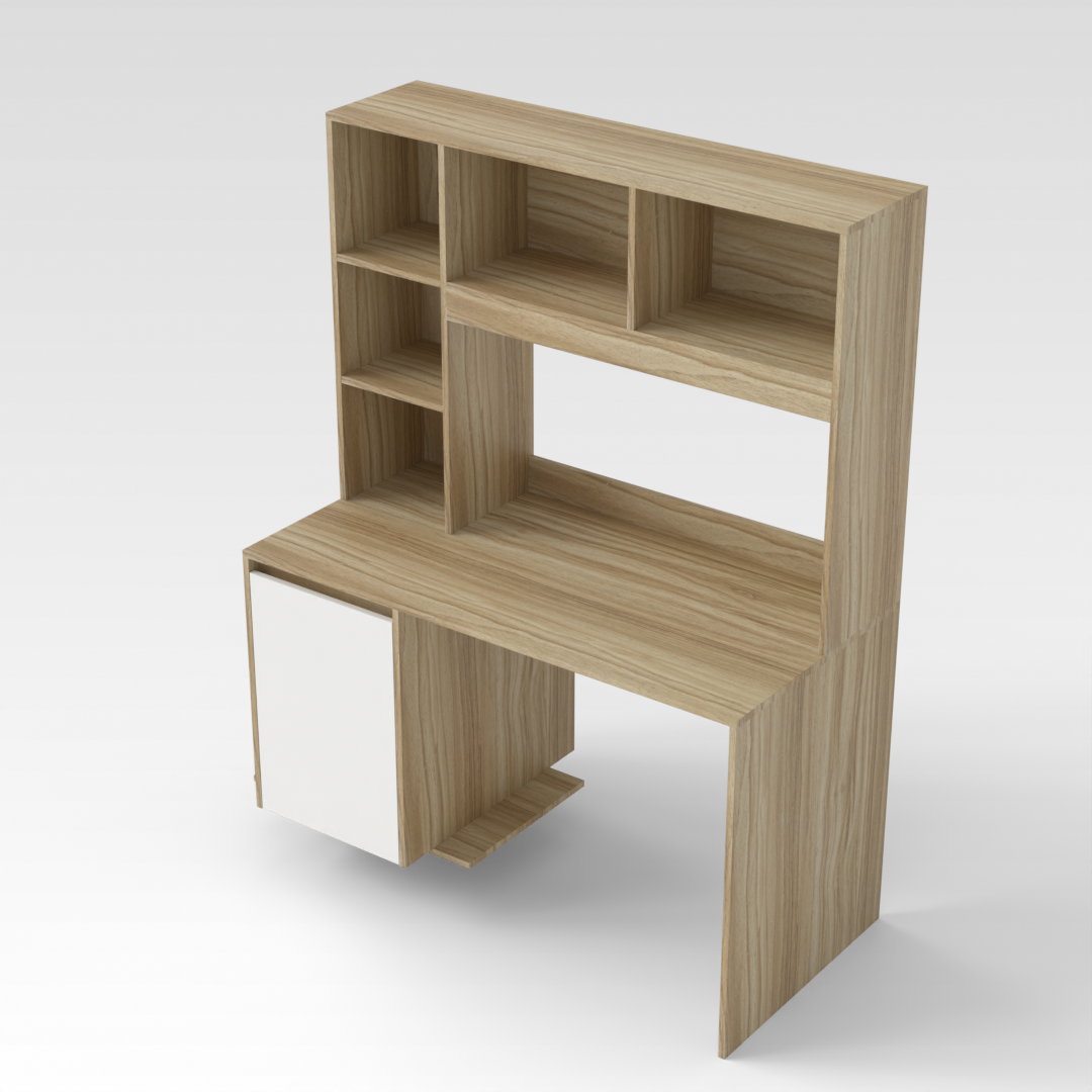 Country Oak & Warm White Desk
