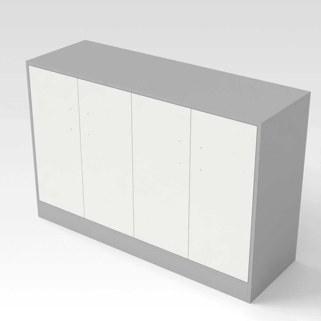 Light Gray & Warm White Shoe Cabinet