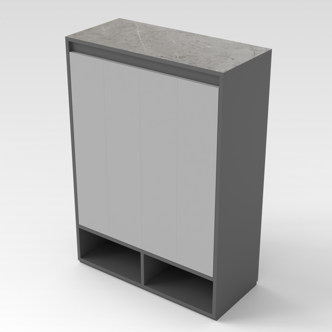 Sky Gray & Light Gray Shoe Cabinet