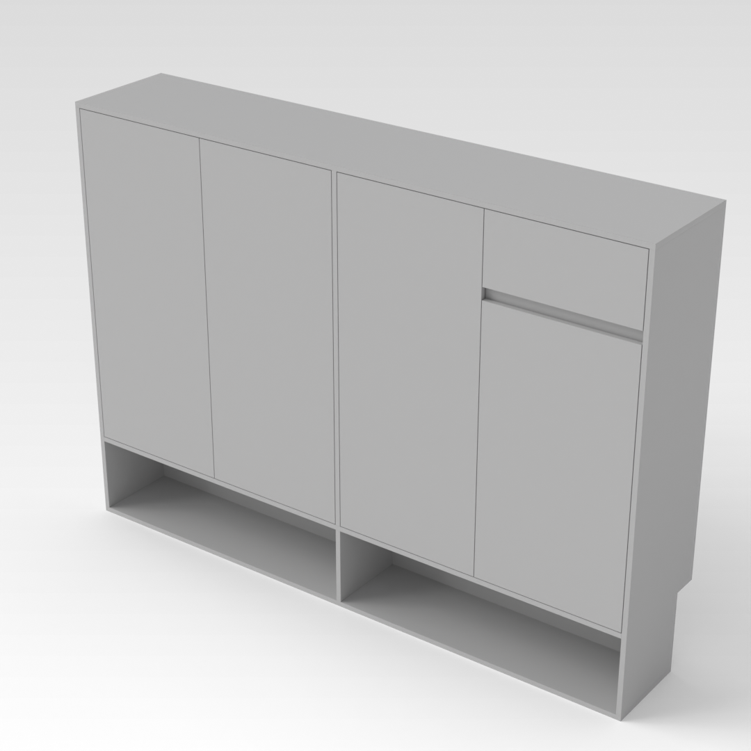 Light Gray Shoe Cabinet