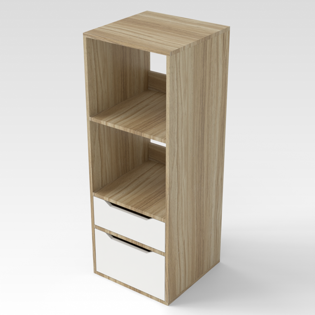 Country Oak & Warm White Bookshelf