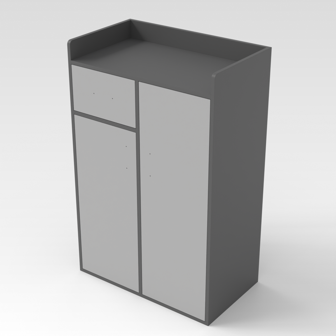 Sky Gray Desktop Hutch