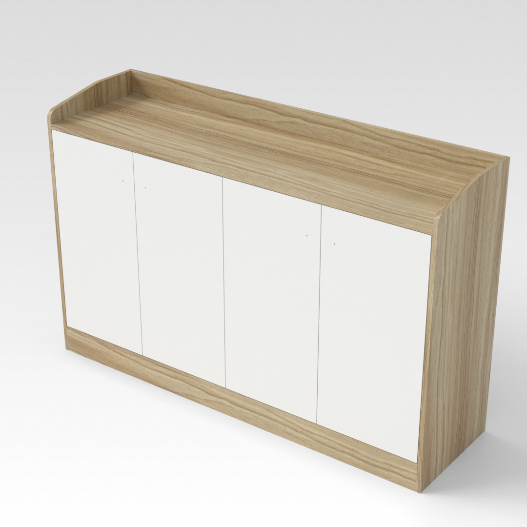 Country Oak & Warm White Shoe Cabinet