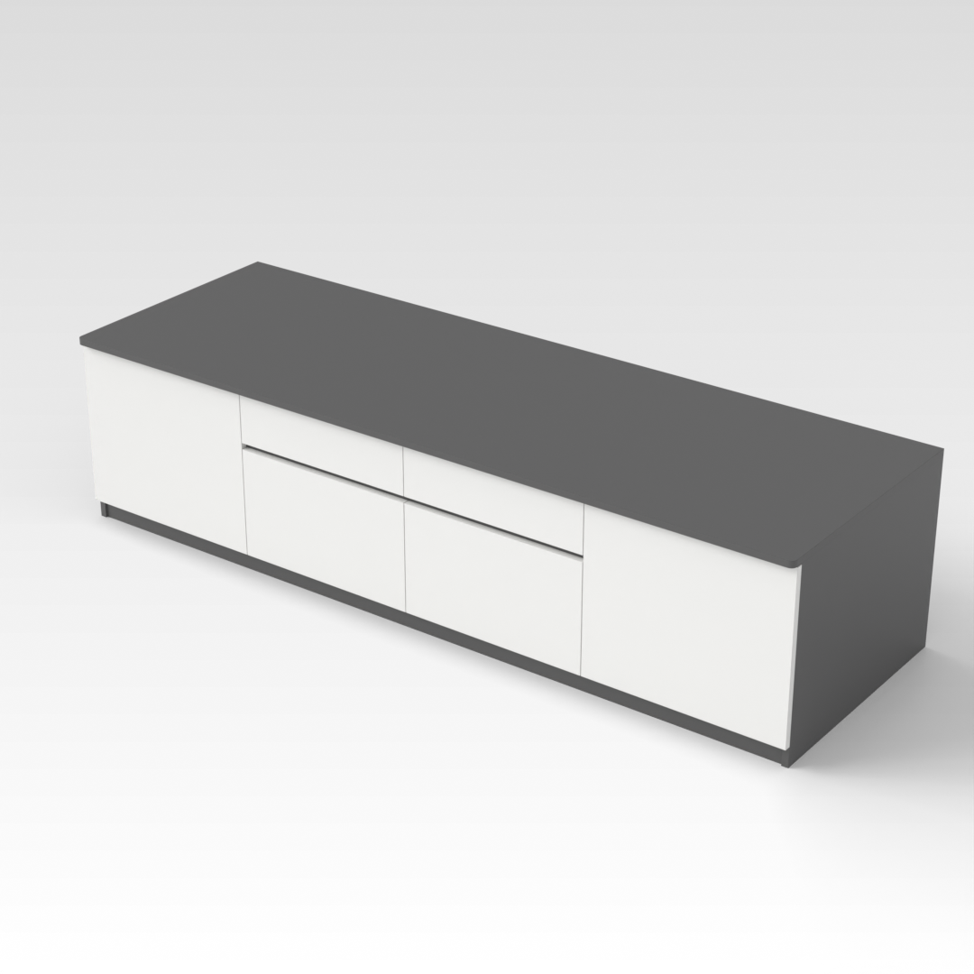 Sky Gray & Warm White Bookcase
