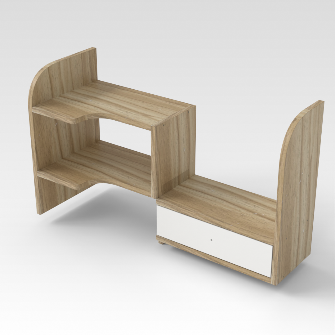 Country Oak & Warm White Bookshelf