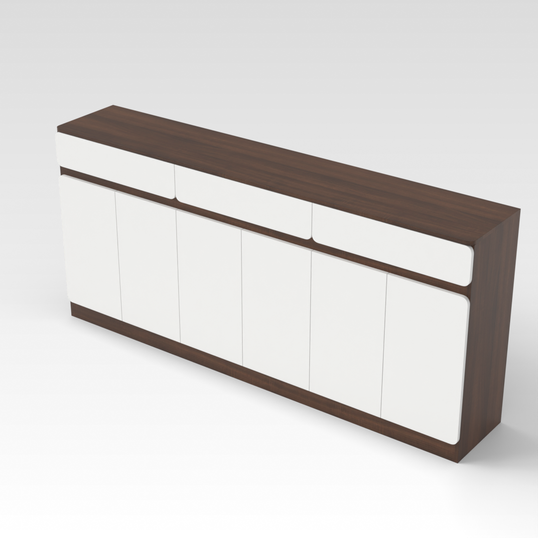 Prairie Oak & Warm White Shoe Cabinet
