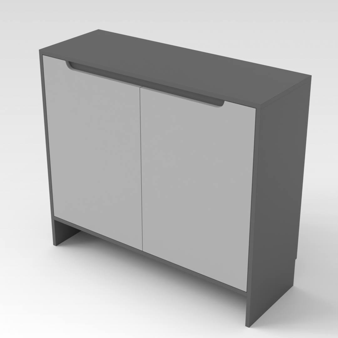 Sky Gray & Light Gray Shoe Cabinet