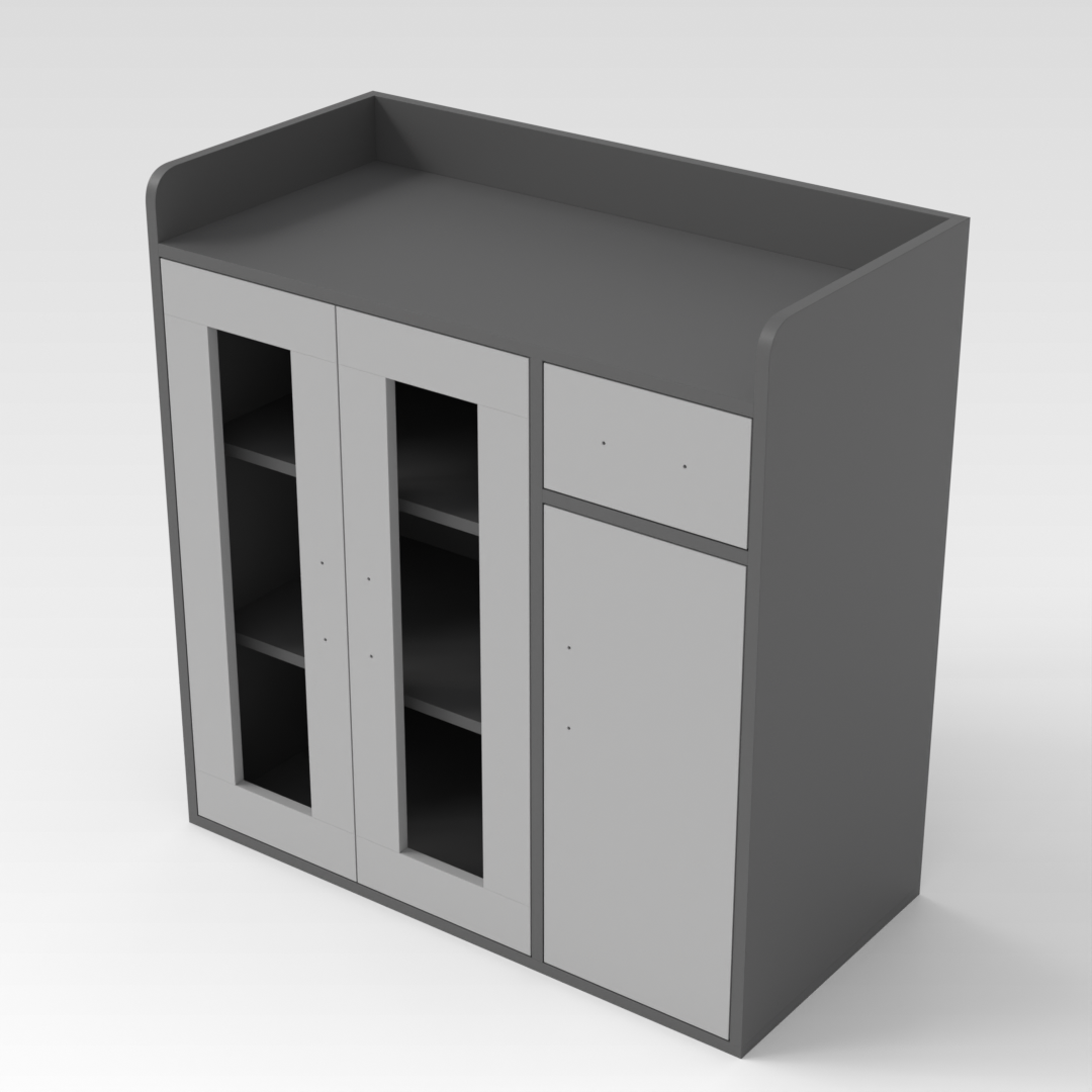 Sky Gray & Light Gray Bookshelf