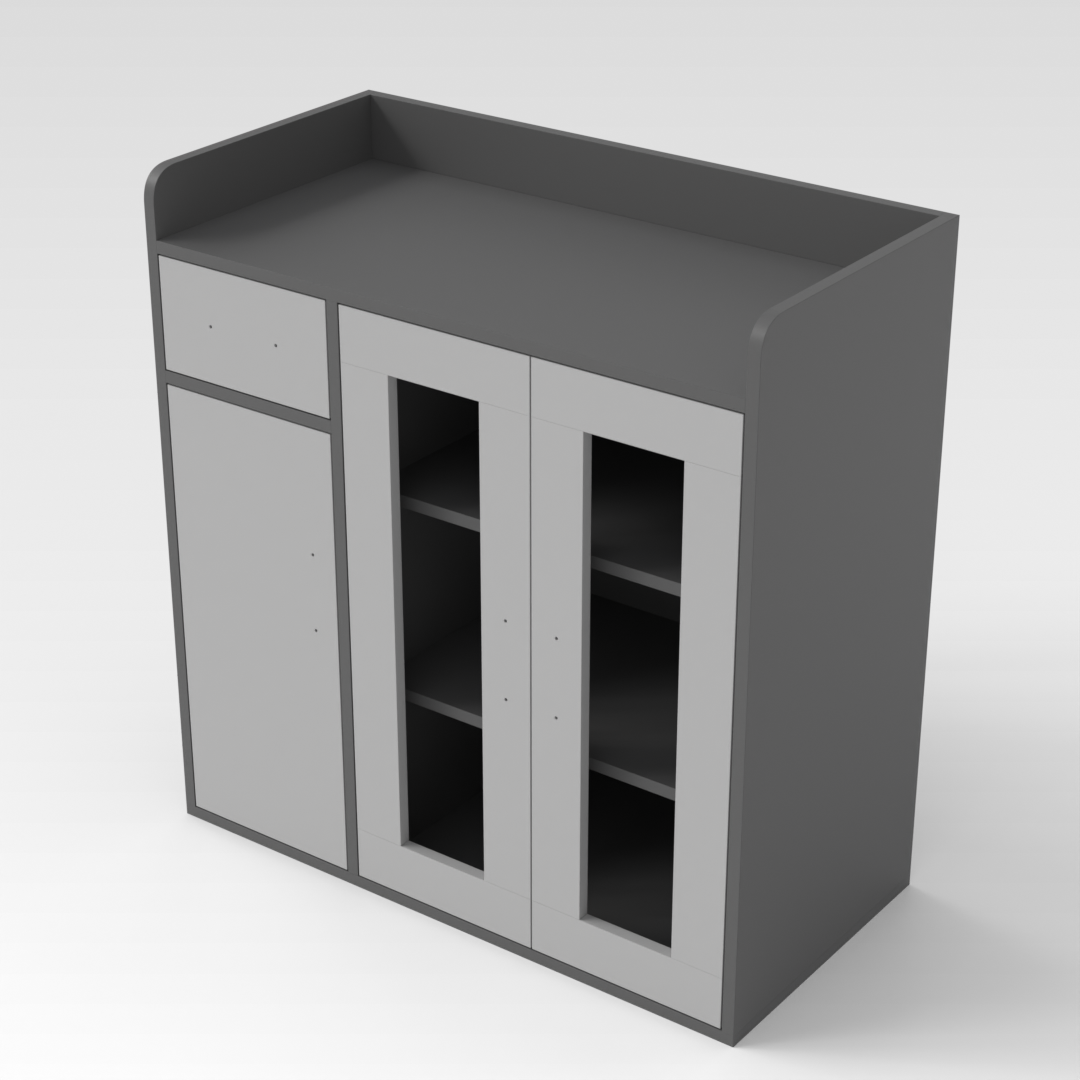 Sky Gray & Light Gray Bookshelf