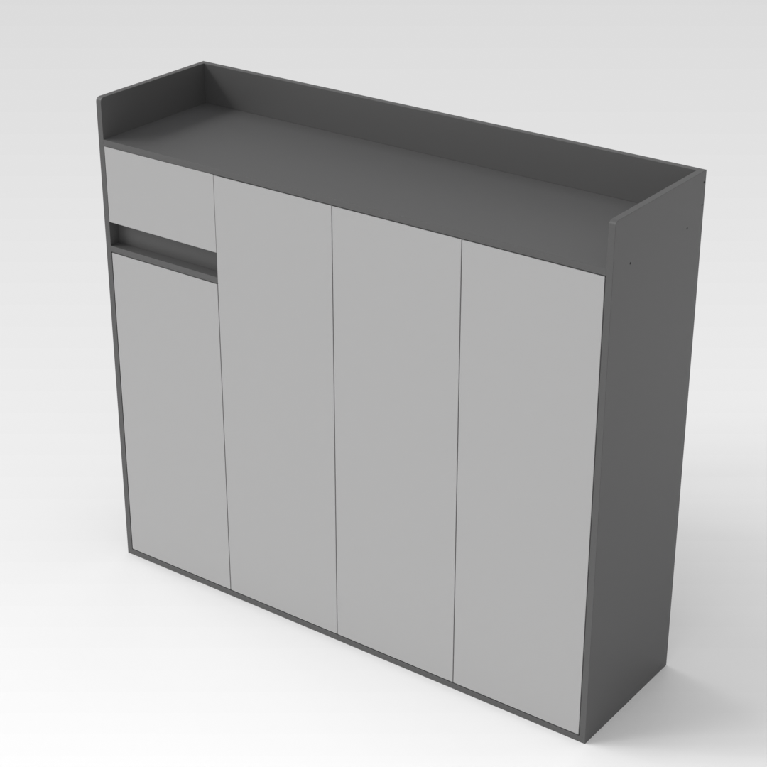 Sky Gray & Light Gray Shoe Cabinet