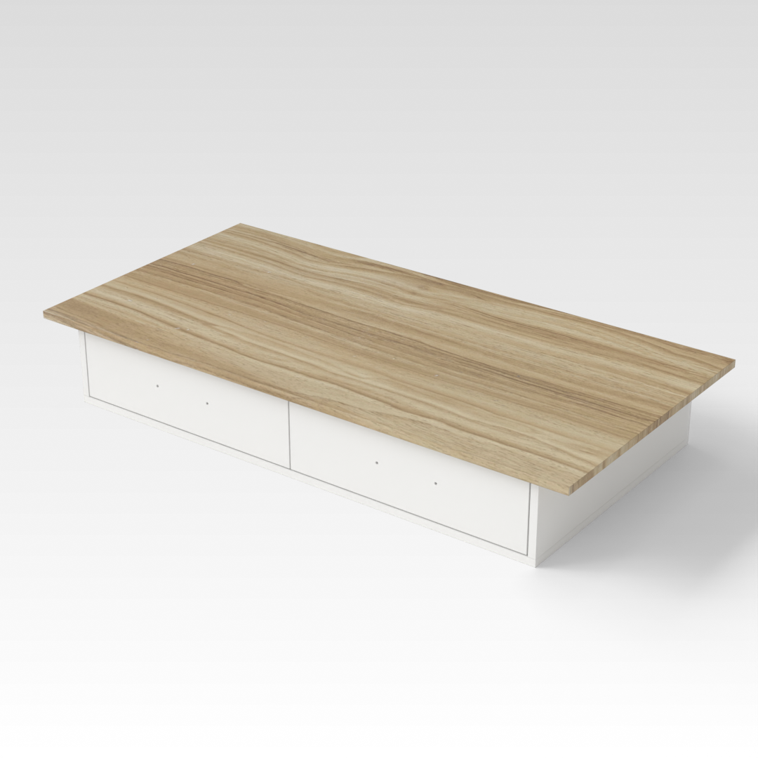 Country Oak & Warm White Storage Cabinet