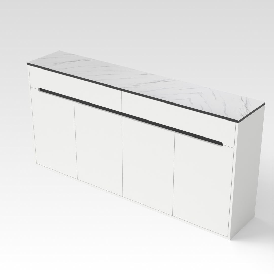 Warm White & Black Shoe Cabinet