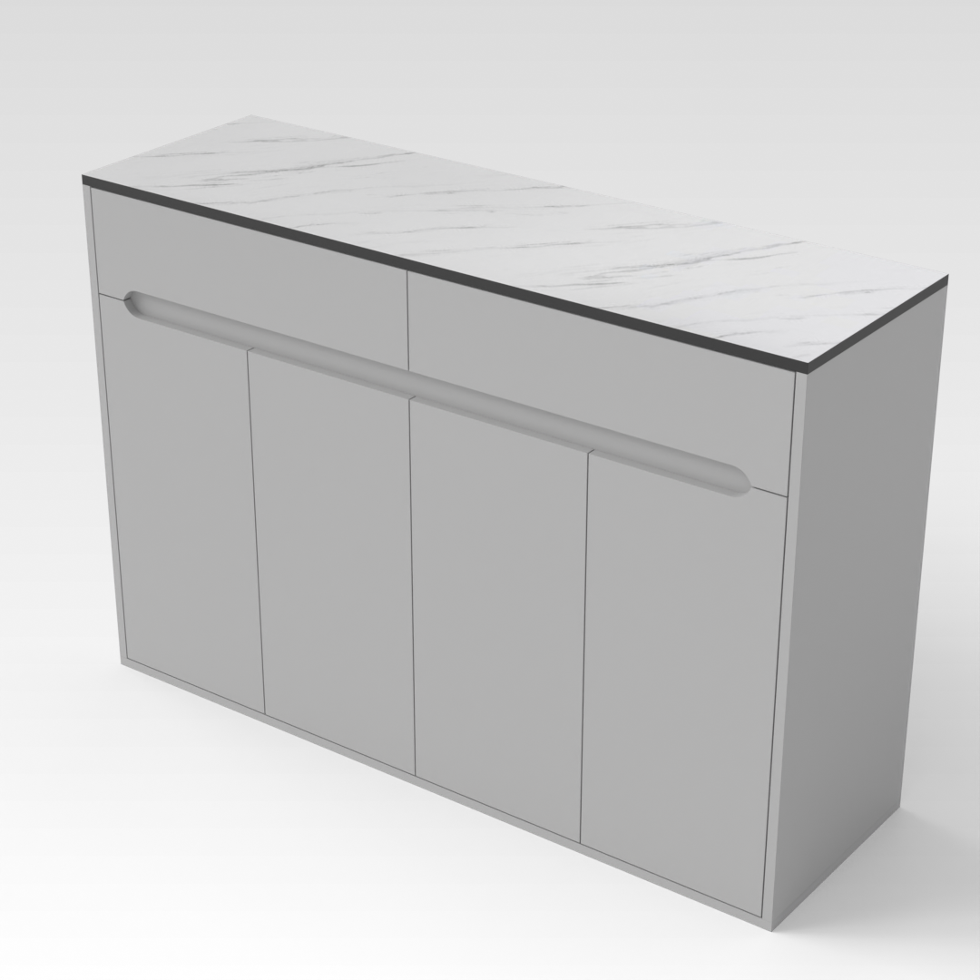 Light Gray & White Marble Grain Shoe Cabinet