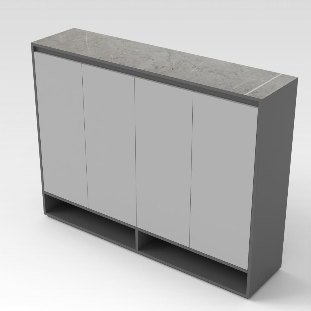 Sky Gray & Light Gray Shoe Cabinet