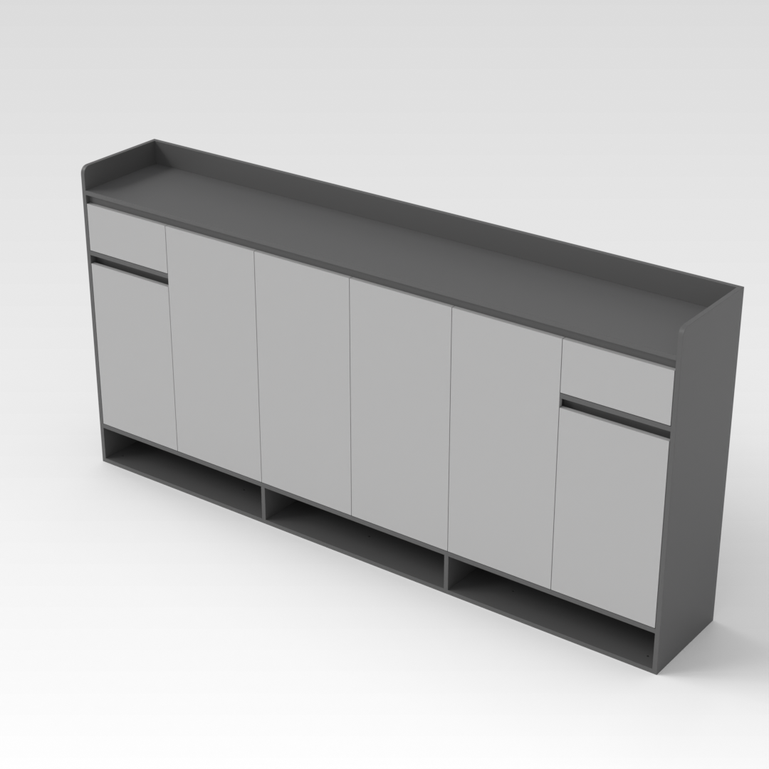 Light Gray & Sky Gray Shoe Cabinet