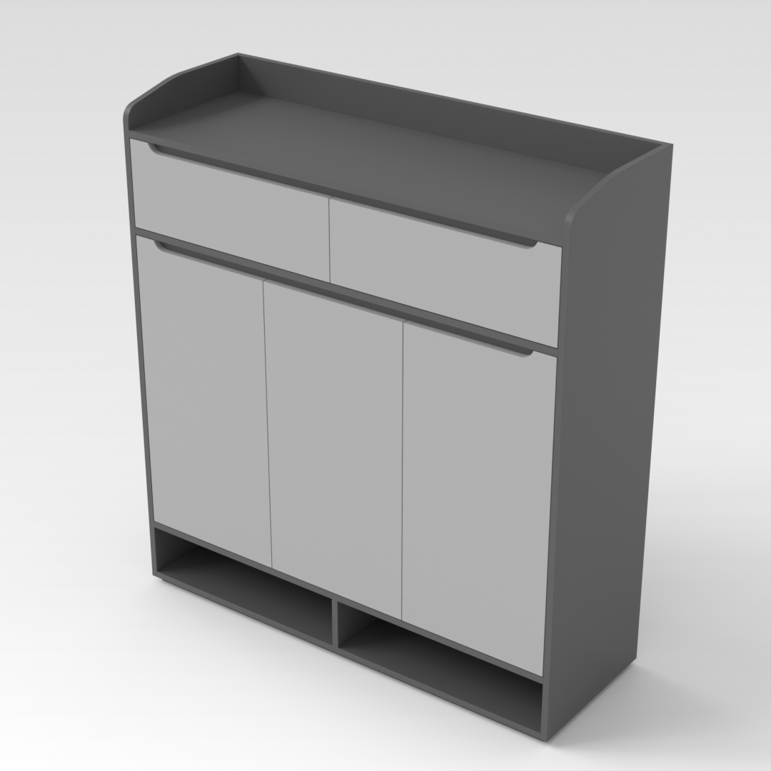 Sky Gray & Light Gray Shoe Cabinet