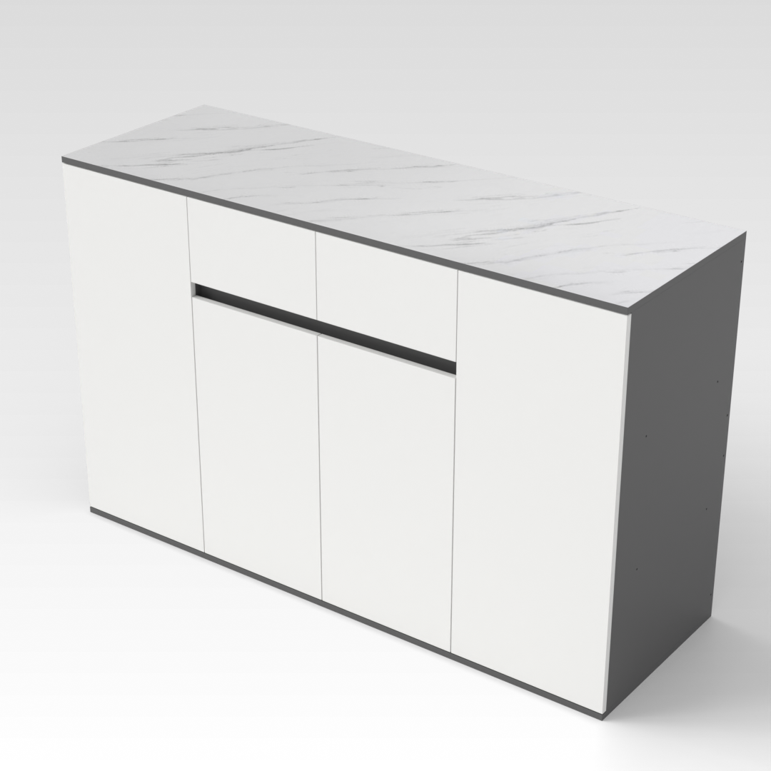 Sky Gray & Warm White Sideboard