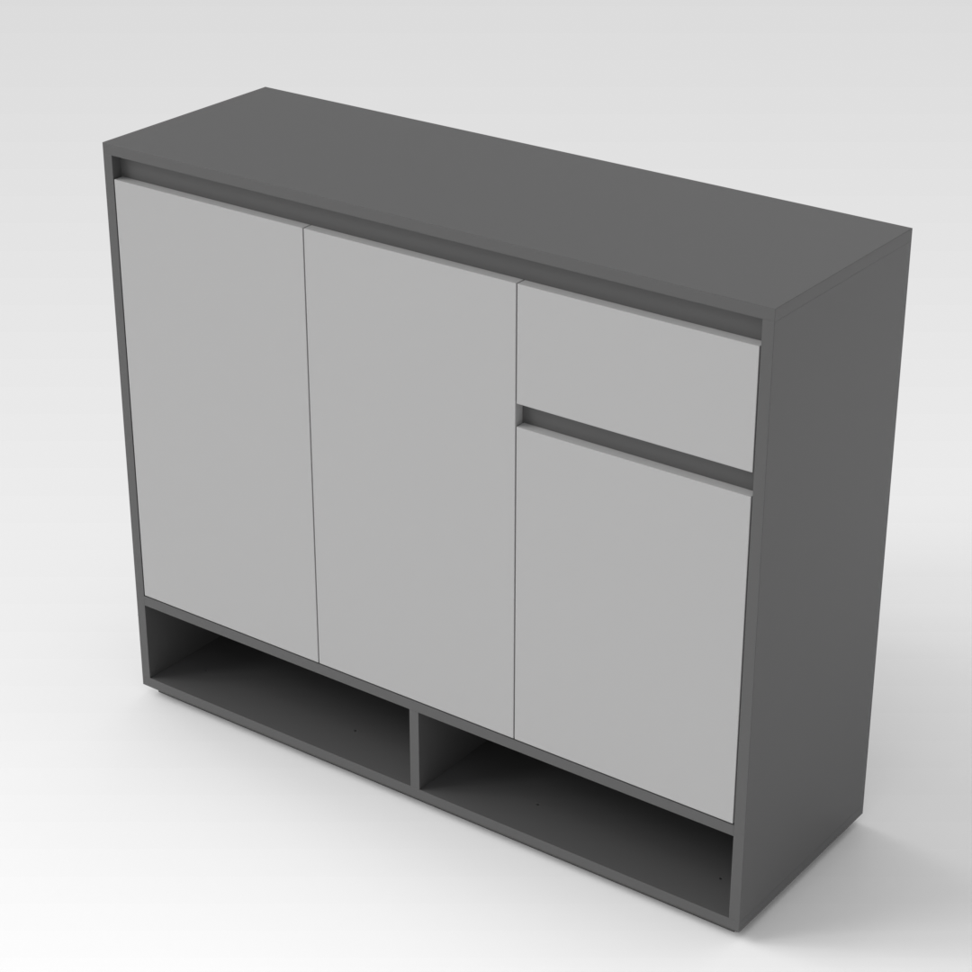 Sky Gray & Light Gray Shoe Cabinet