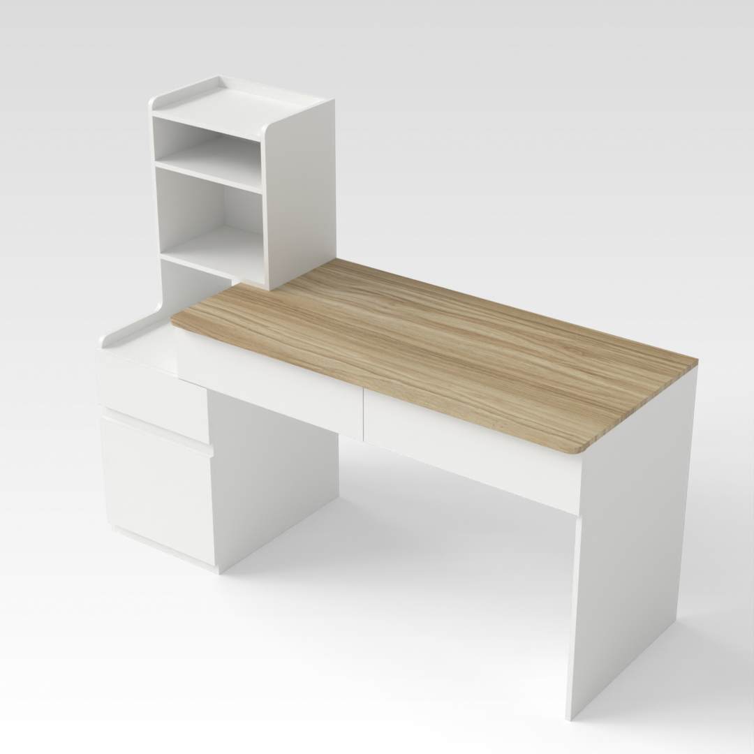 Warm White & Country Oak Desk