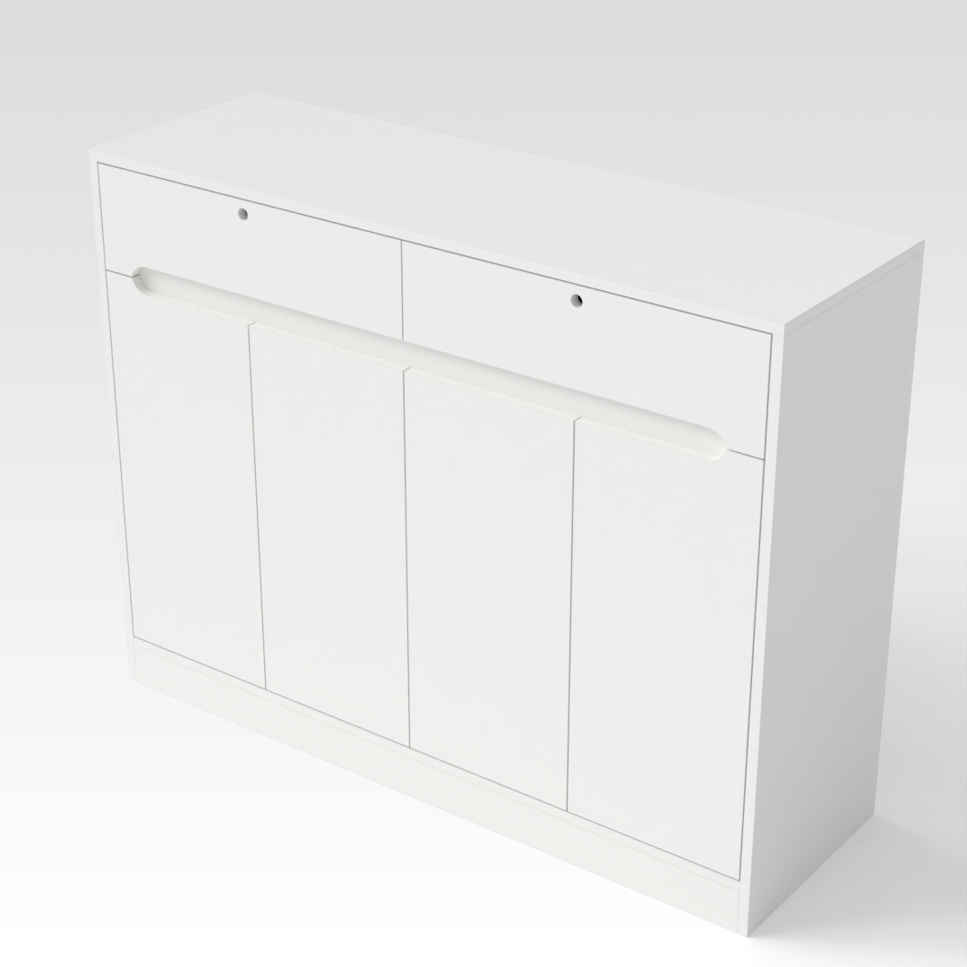 Warm White Shoe Cabinet