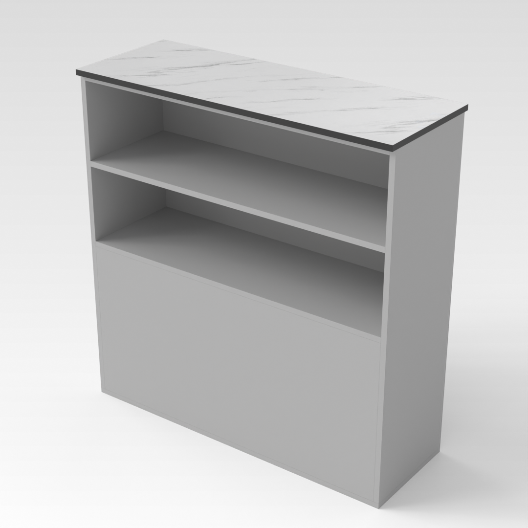 Light Gray & White Marble Shoe Cabinet