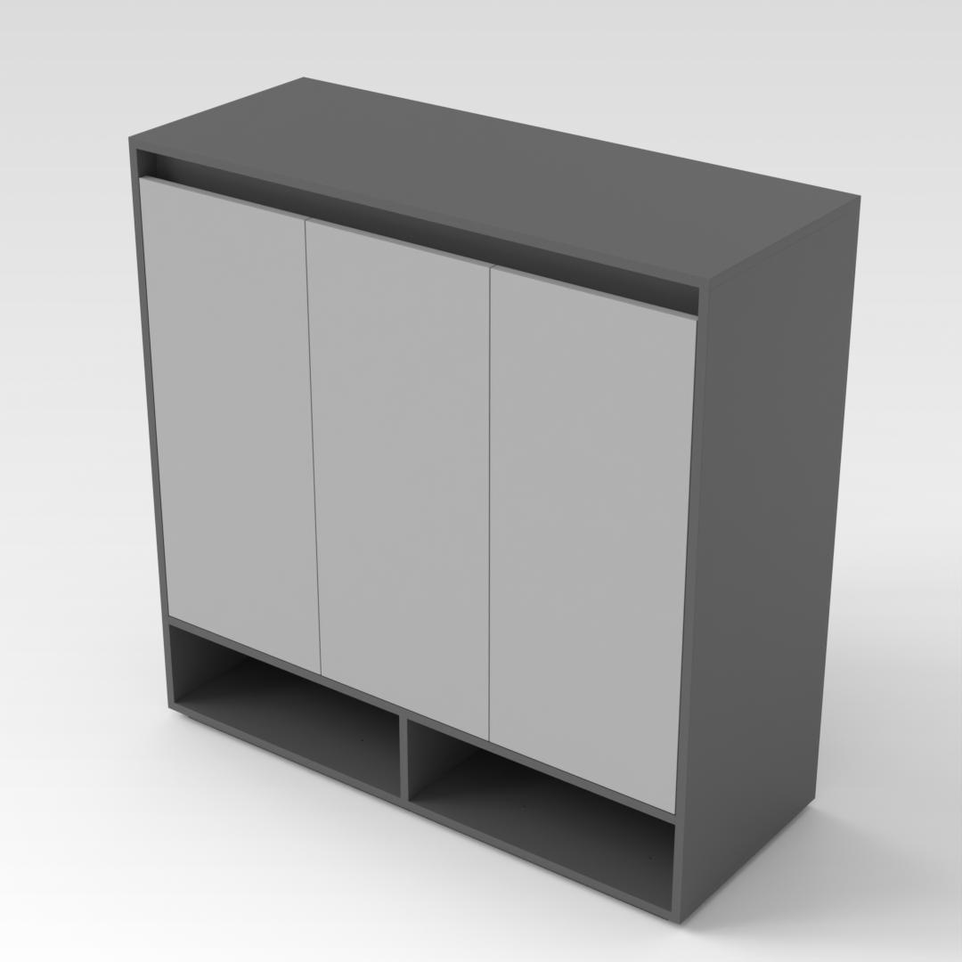 Sky Gray & Light Gray Shoe Cabinet